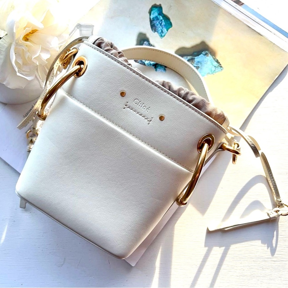 Chloe Small Roy Bucket Bag White